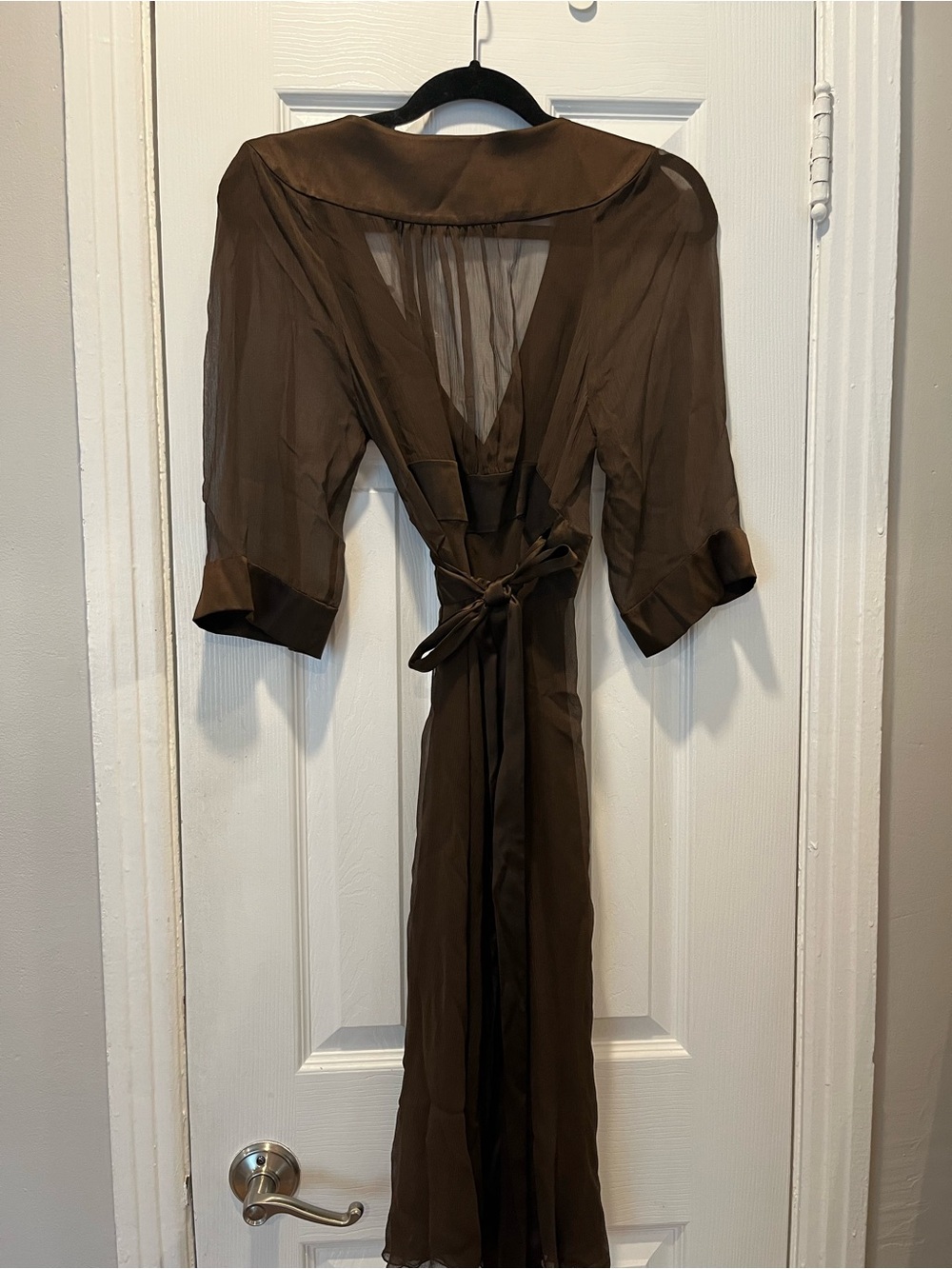 Sheer Silk Wrap Dress - Picture 2 of 4